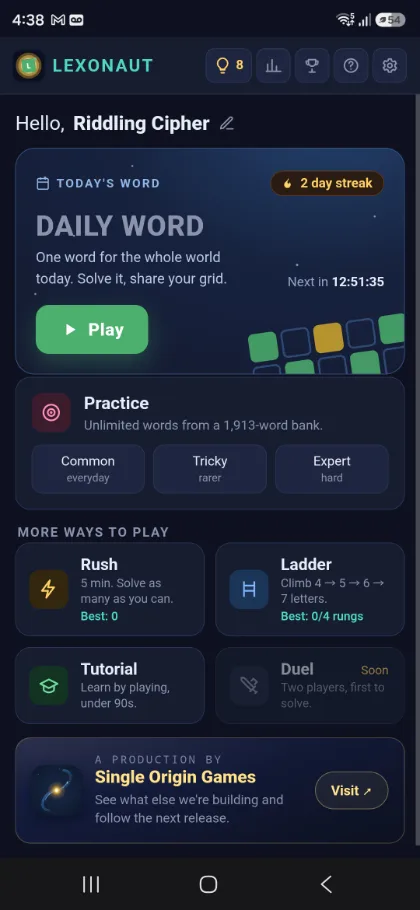 Lexonaut screenshot 1