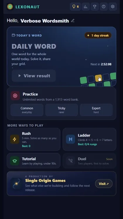 Lexonaut gameplay clip